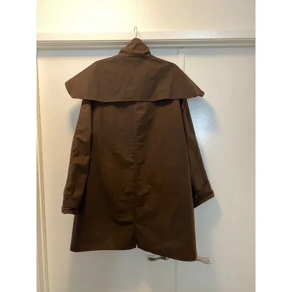 VTG Driza-Bone Riding Coat & Hood Brown Oil Skin Unisex Australia XL - Picture 13 of 16
